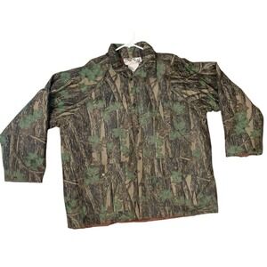 Vtg. Duck Bay Camouflage Waterproof Hunting Jacket Men's/Unisex Adult L w/ Hood!